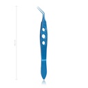 Pincette pour capsulorhexis UTRATA, L 10,5 cm, coudée, pointes triangulaires