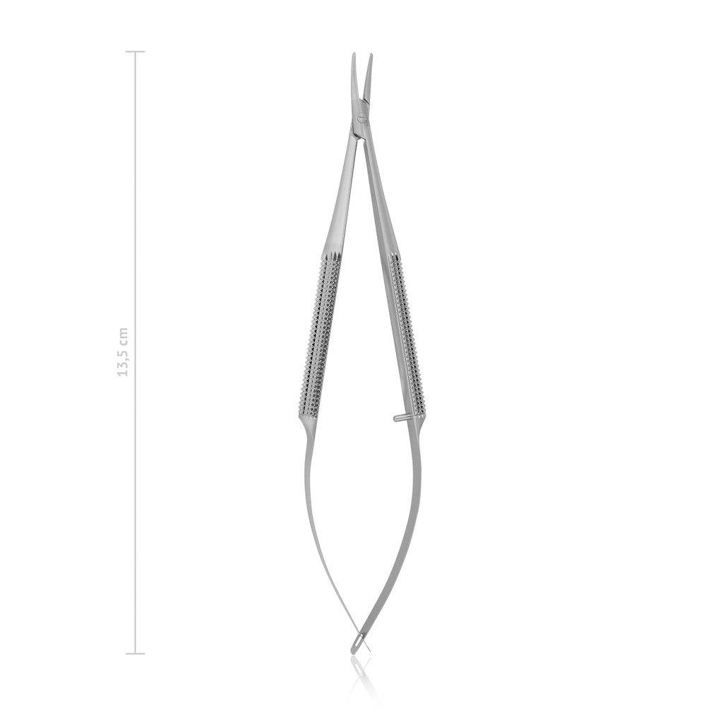 [172015] Portaagujas BARRAQUER, 10 x 1 mm, L 13,5 cm, curvo, estándar, sin carraca