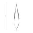 Portaagujas BARRAQUER, 10 x 1 mm, L 13,5 cm, curvo, estándar, sin carraca