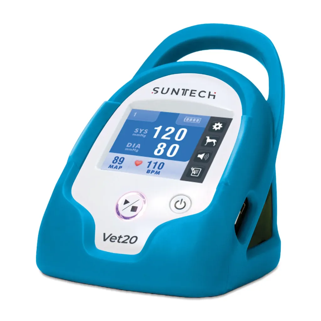 [217220] Blood pressure monitor SunTech VET20 blue, including 6 cuffs, blood pressure tube, AA batteries and protective cover