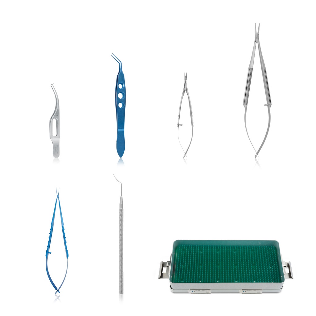 Phaco instruments kit, consisting of 6 high-quality instruments