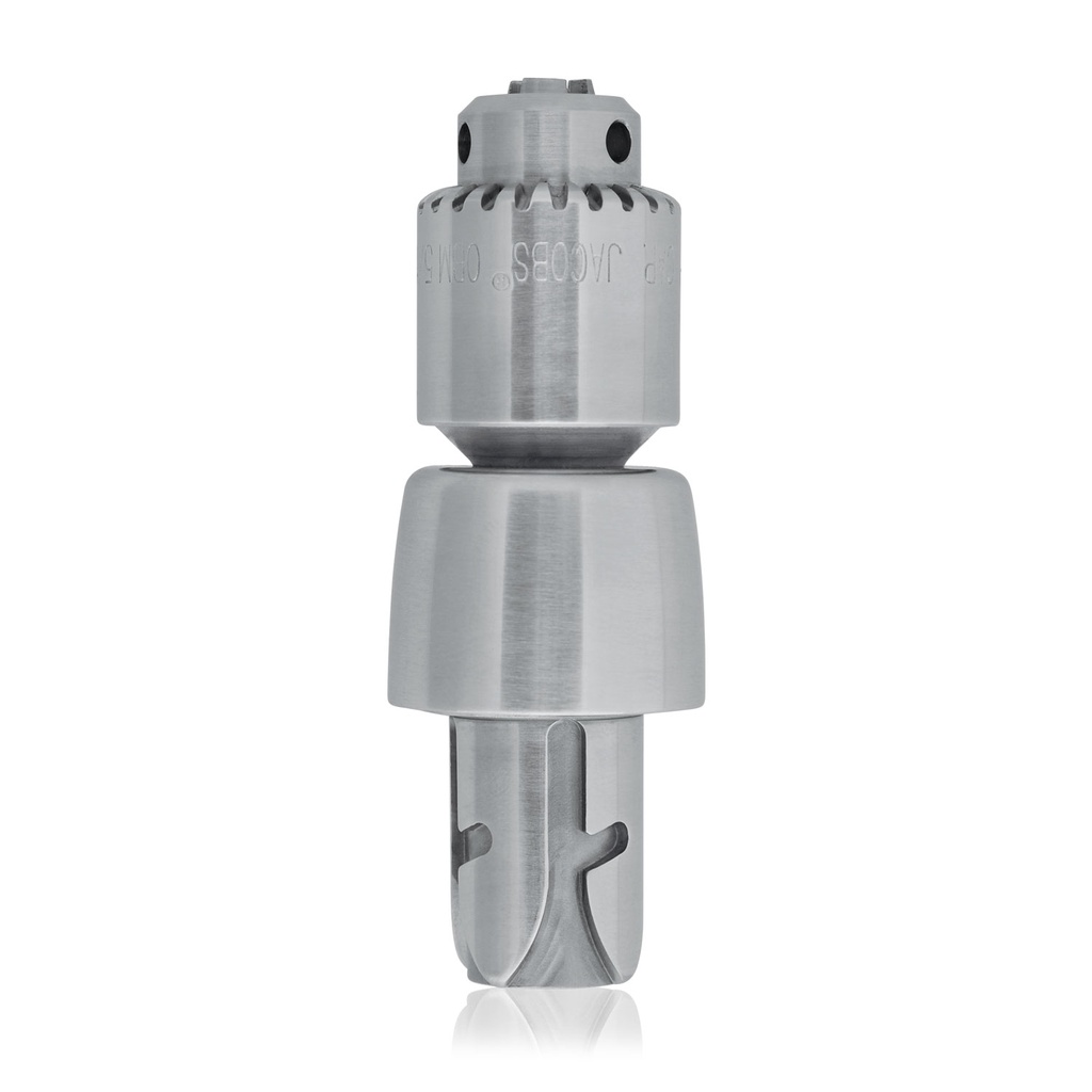 [199530] Mandrin de perçage Jacobs pour perceuse sans fil DRAGONFLY, canulé avec clé, plage de serrage Ø 0,0 - 4,0 mm, vitesse 0 - 1 350 tr/min
