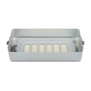 6 cm high base part for small set container, perforated, 300 x 140 x 60 mm, grey