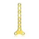 EickLoxx Small Contour 2.2, placa en T, 10 orificios, sistema 1,7/2,3 mm, amarillo, 18 x 54 mm.