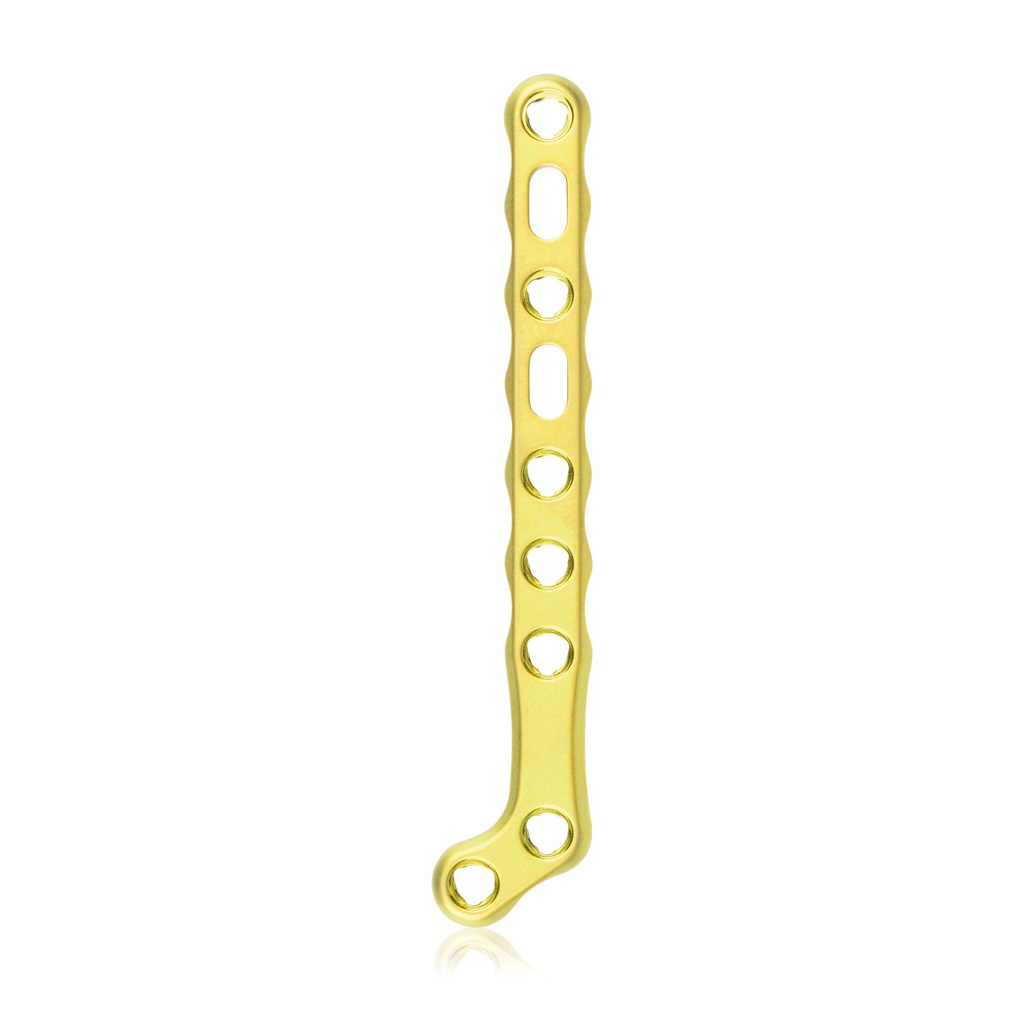 [197914] EickLoxx Small Contour 2.2, placa de hockey izquierda, 9 orificios, sistema 1,7/2,3 mm, amarillo, 11 x 58 mm.