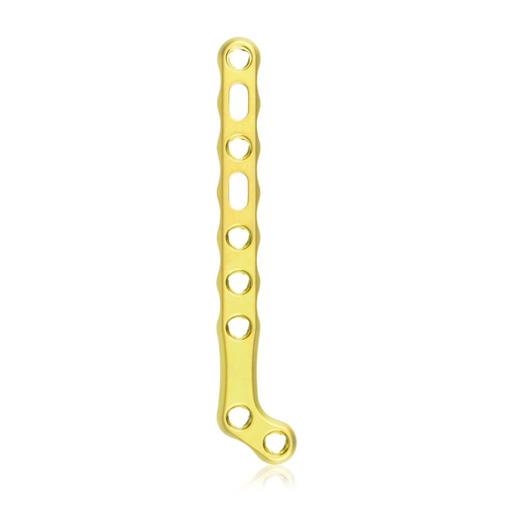 [197915] EickLoxx Small Contour 2.2, placa de hockey derecha, 9 orificios, sistema 1,7/2,3 mm, amarilla, 11 x 58 mm