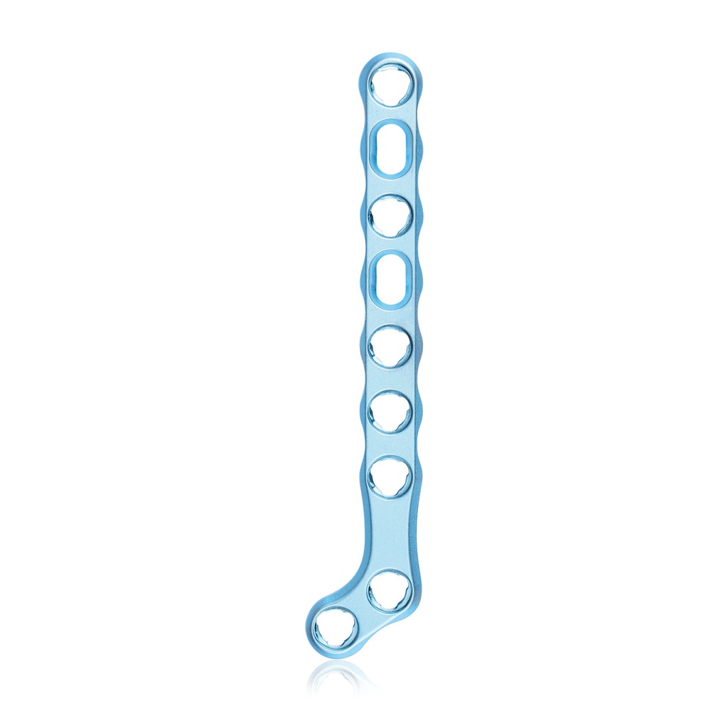 [197934] EickLoxx Small Contour 3.0, hockey plate left, 9-hole, system 2.7/3.5mm, light blue, 15 x 75 mm