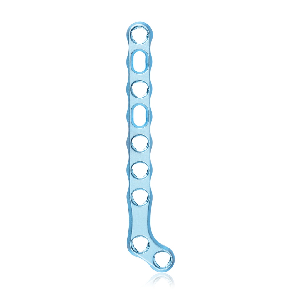 [197935] EickLoxx Small Contour 3.0, placa de hockey derecha, 9 orificios, sistema 2,7/3,5 mm, azul claro, 15 x 75 mm