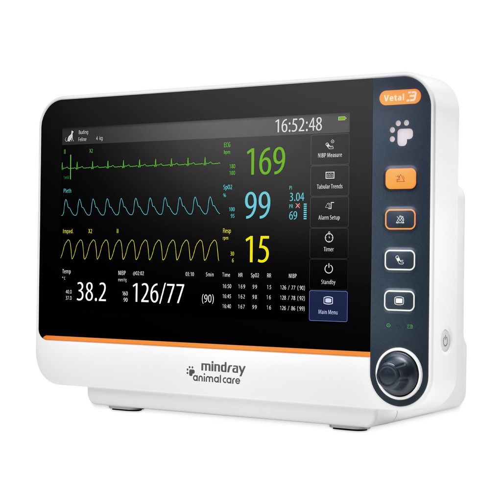 Vetal 3 patient monitor, 10" touchscreen, battery