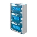 Dispensador de guantes de 3 vías, de acero inoxidable, para montaje en pared, incluye material de montaje