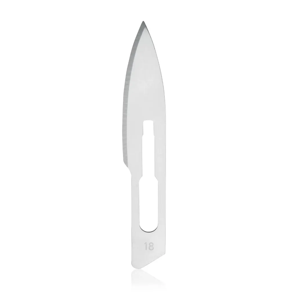 Lame de scalpel Eickemeyer, Fig. 18 (acier au carbone), 100 pièces/paquet.
