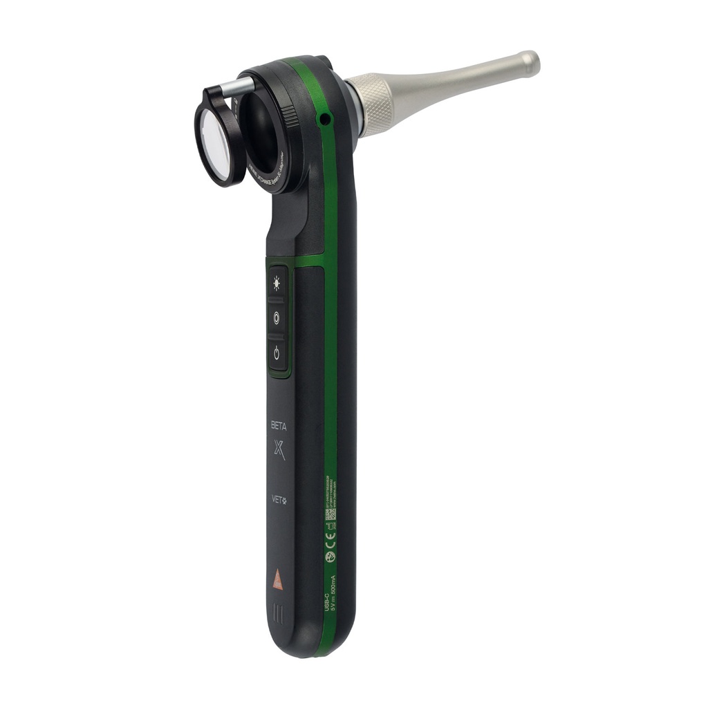 [302581] HEINE BETA X VET otoscope, HEINE® X CHANGE System SL magnifier, HEINE® XV4 and XV6 specula, HEINE® AllSpec disposable tips 4 mm, HEINE® E4-USBC power supply and case, G-130.28.330