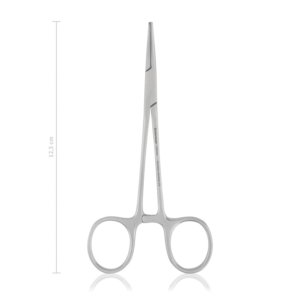 Pinzas hemostáticas delicadas Halsted-mosquito, 12,5 cm, recto 1x2 dientes