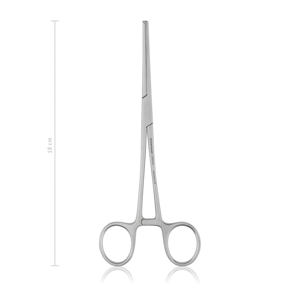[974018] Haemostatic forceps Kocher, 18 cm, straight, 