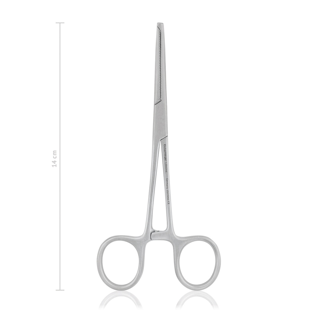 [142514] Hemostatic forceps KOCHER-OCHSNER, 1x2 teeth, 14 cm, curved