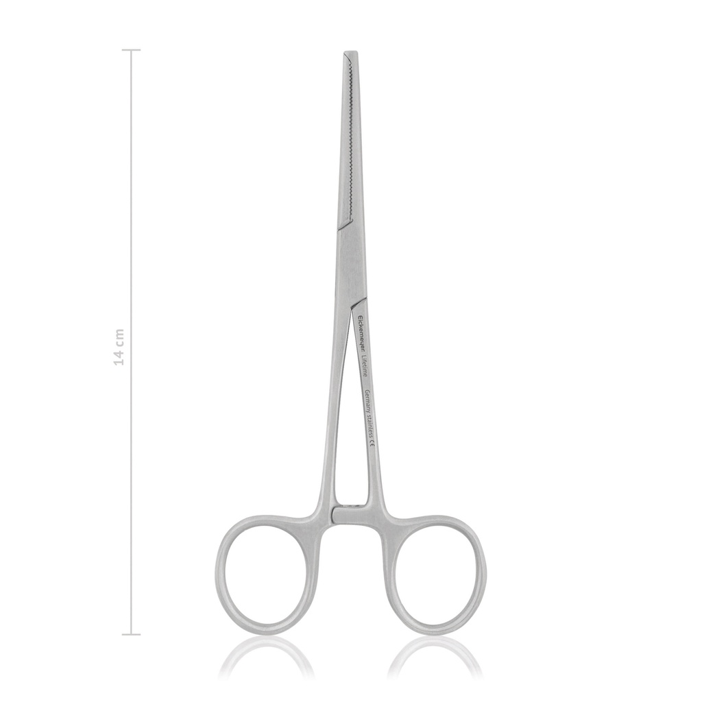 [142414] Hemostatic forceps KOCHER-OCHSNER, 1x2 teeth, 14 cm, straight