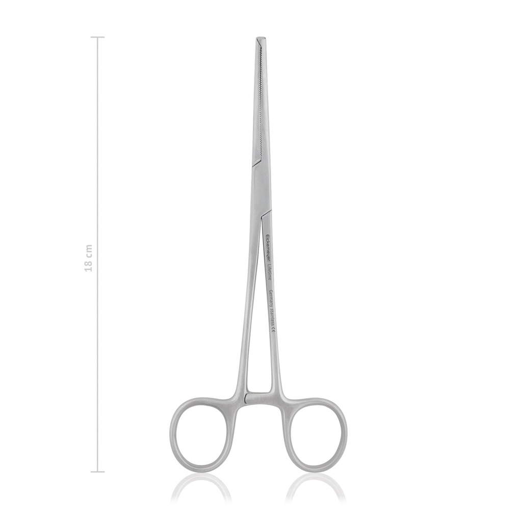[142518] Zacisk tętniczy KOCHER-OCHSNER, 1x2 zęby, 18 cm, zakrzywione