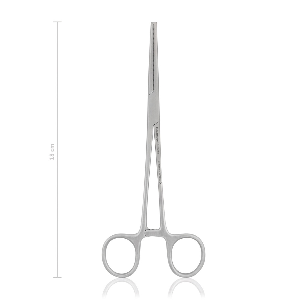 Hemostatic forceps KOCHER-OCHSNER, 1x2 teeth, 18 cm, straight