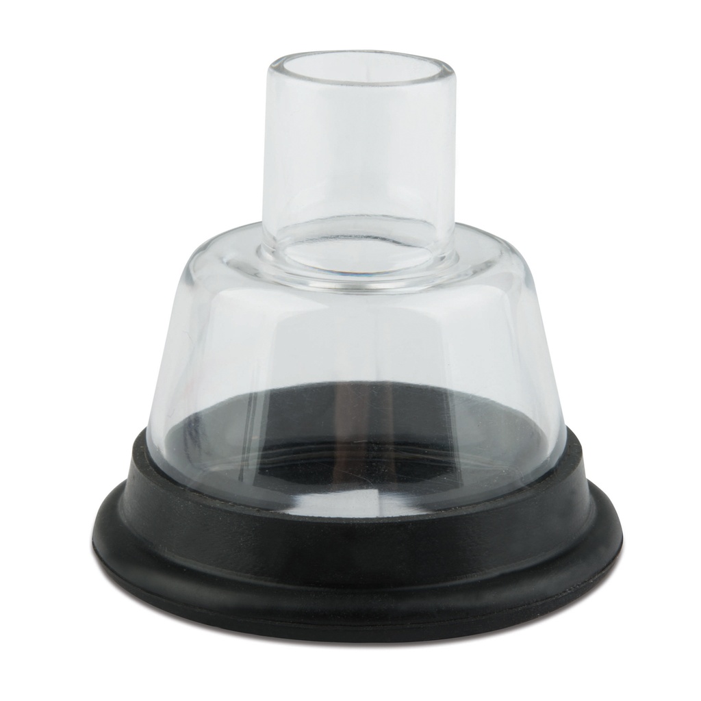 Masque respiratoire en plexiglas, taille 1, diamètre extérieur 44 mm, ouverture 22 mm, hauteur 24 mm