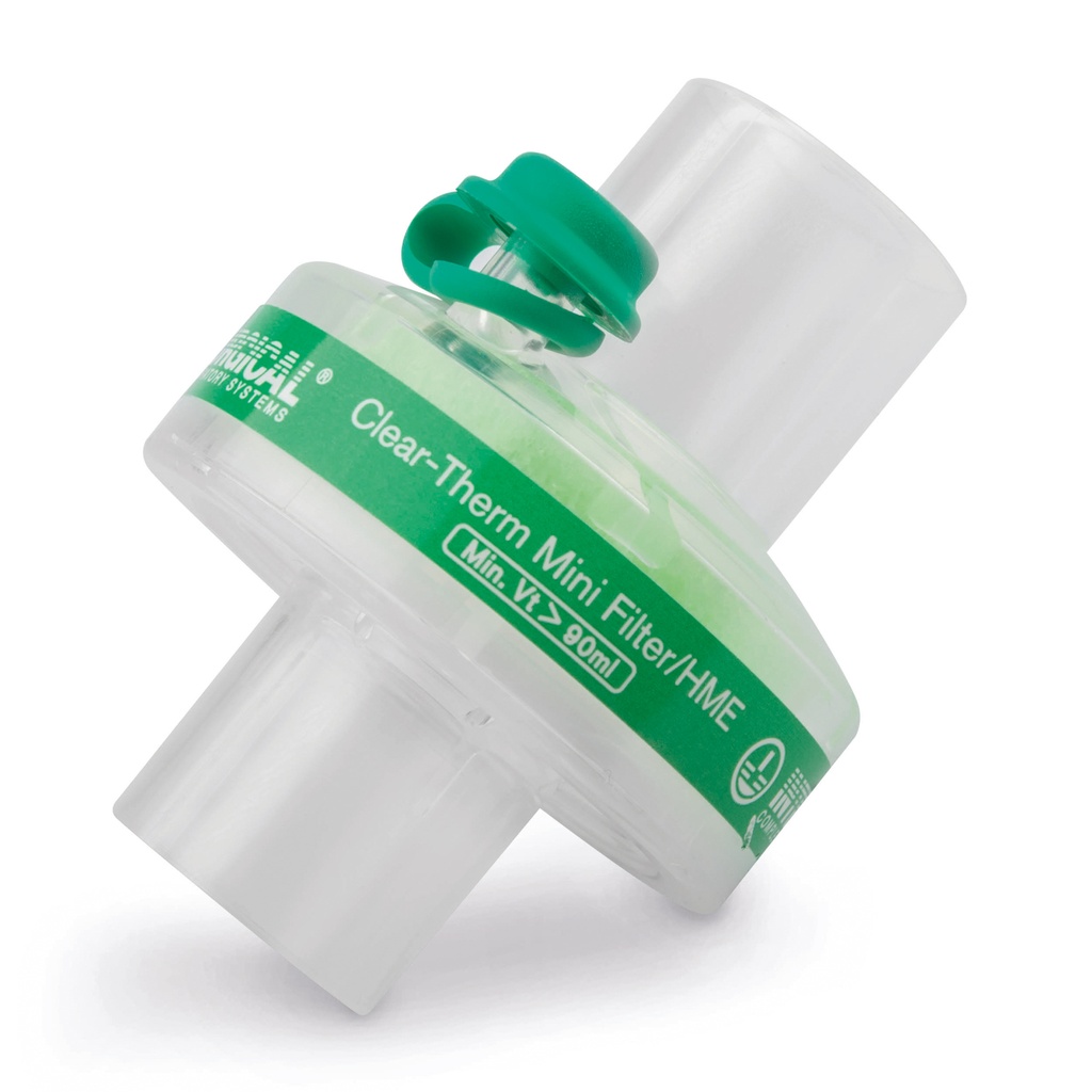 [212735] Mini filtro bacteriano (para pacientes de peso aproximado entre 10 y 30 kg) para conexión con pieza en Y y adaptador de tubo, paquete de 20.