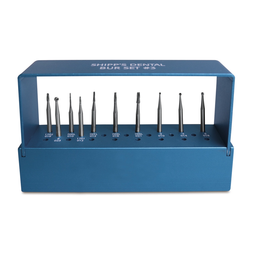 Kit de muelas dentales #3, L=44,5 mm,soporte de aluminio autoclavable