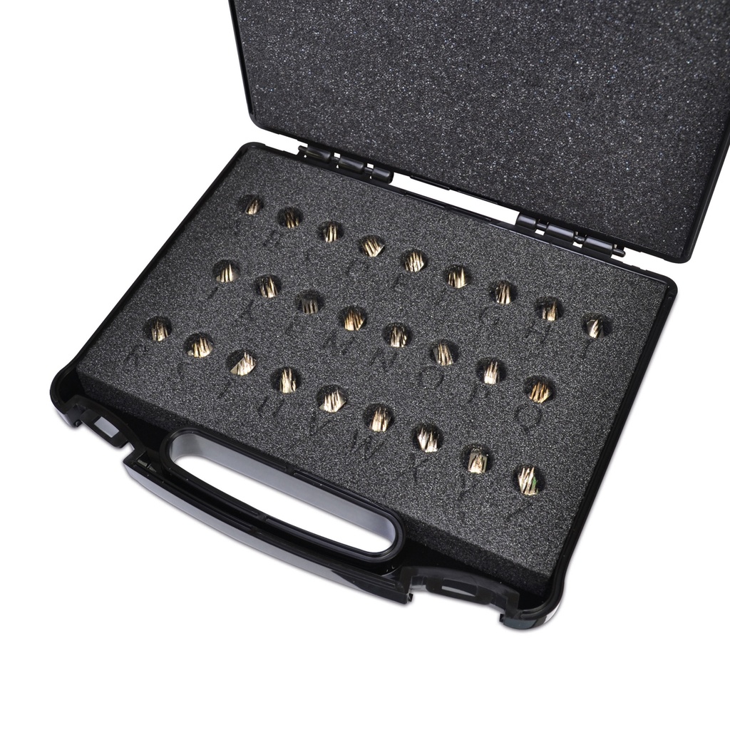 Jeu de lettres dans la malette en bois, 5 mm, pour pince à tatouer Hauptner