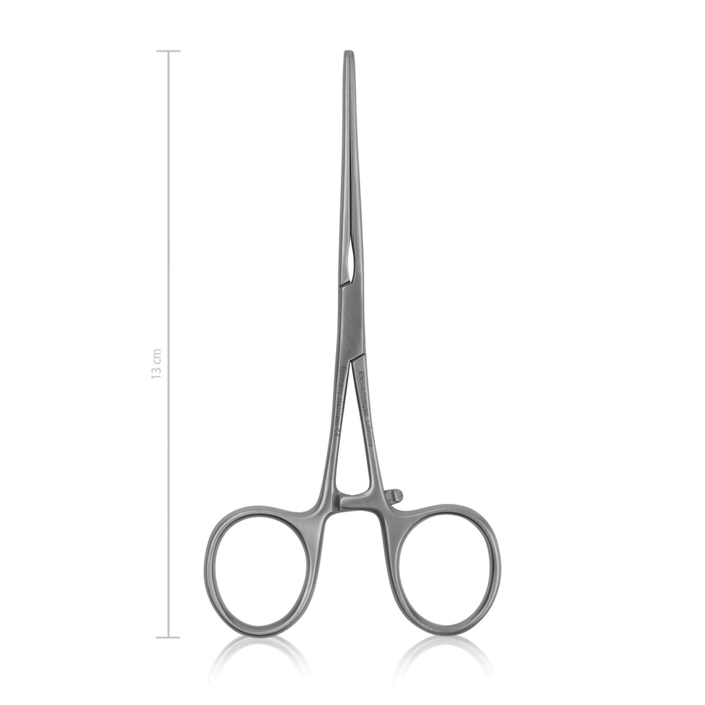 [144013] Intestinal forceps BABY-KOCHER, longitudinal serrations, 13 cm, straight
