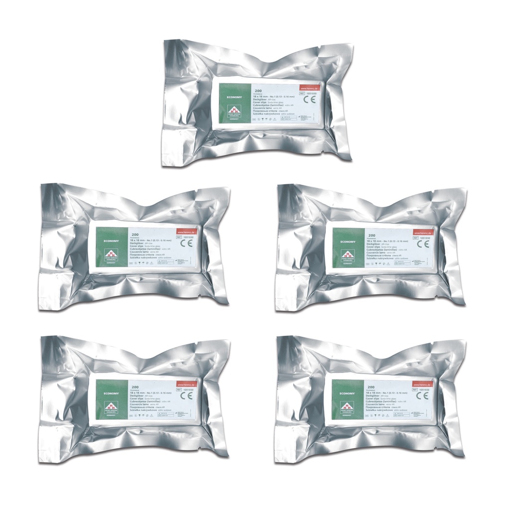 Lamelle pour microscopie, 18 x 18 mm, boîte de 1000 pièces