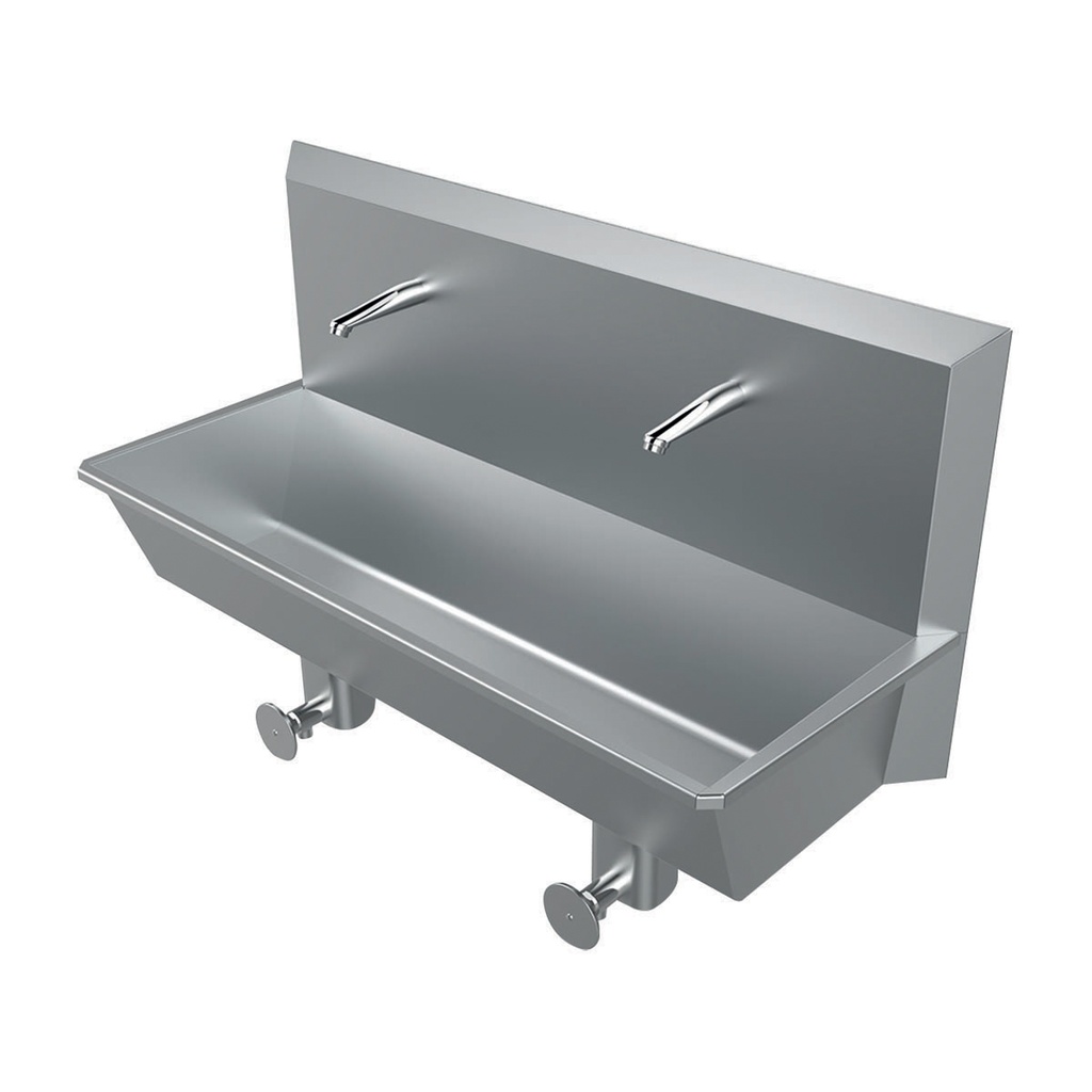 [639080] Lavamanos doble de acero inox.1075 x 420 x 537 mm (LxAxA)con interruptor de rodilla