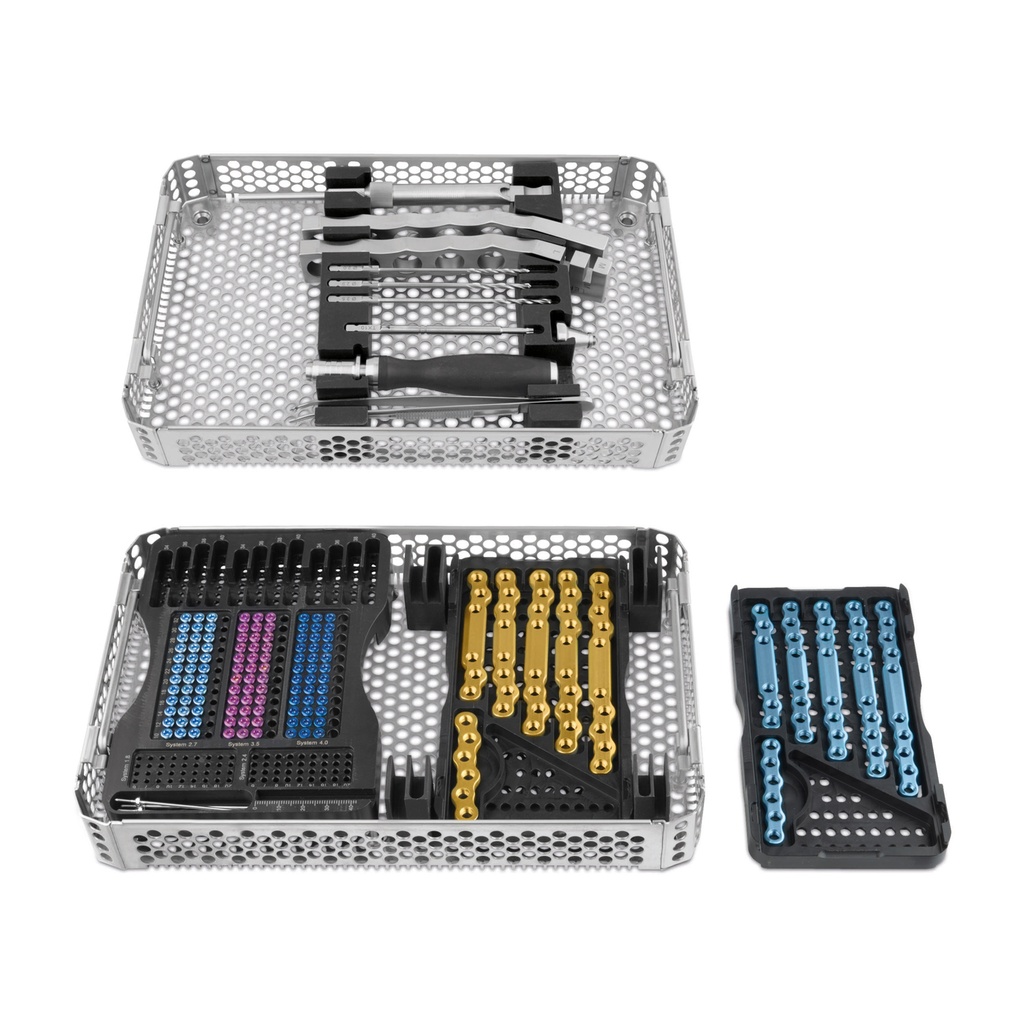 Osteosíntesis de titanio EickLoxx Large - Juego compuesto por: Instrumentos - Bandeja EickLoxx Large
