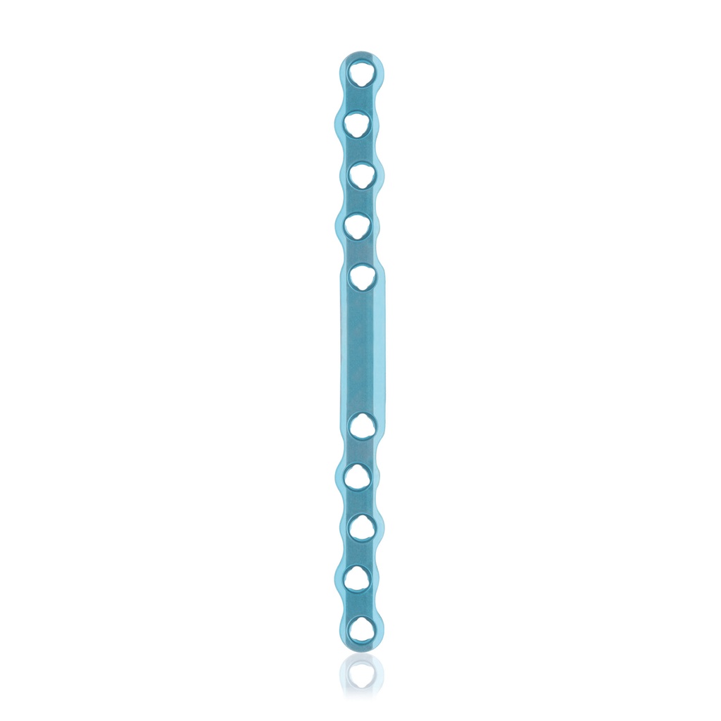 [187745] EickLoxx S-Typ Knochenplatte 10-Loch, 118 x 8 x 3.2mm, Titan, hellblau, 