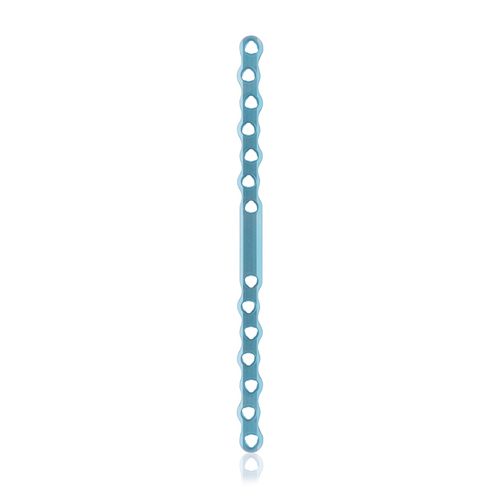 [187747] EickLoxx S-Type bone plate 14 hole, 158 x 8 x 3.2mm, titanium, light blue 