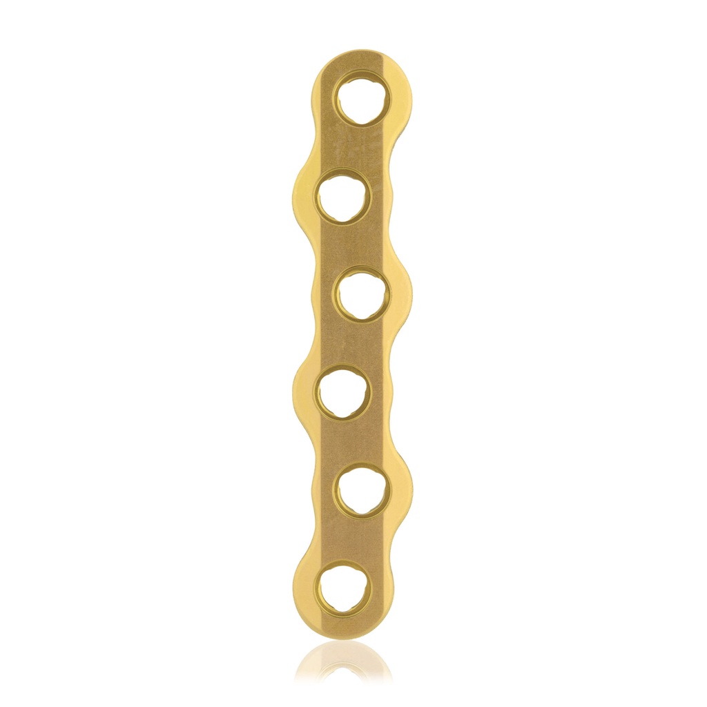 [187750] Placa ósea EickLoxx S-Type de 6 orificios, 60 x 11 x 4,5 mm, titanio, oro