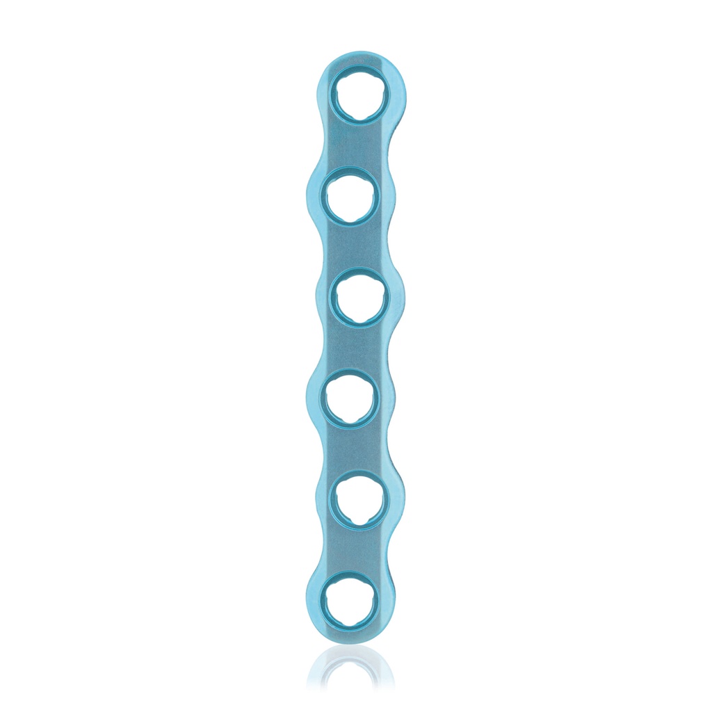 EickLoxx S-Type bone plate 6 hole,  58 x 8 x 3.2mm, titanium, light blue 