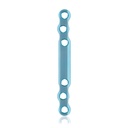 Placa ósea tipo S EickLoxx de 6 orificios, 78 x 8 x 3,2 mm, titanio, azul claro