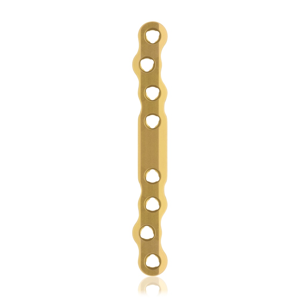 Plaque osseuse EickLoxx S-Type 8 trous, 90 x 11 x 4,5 mm titane, or