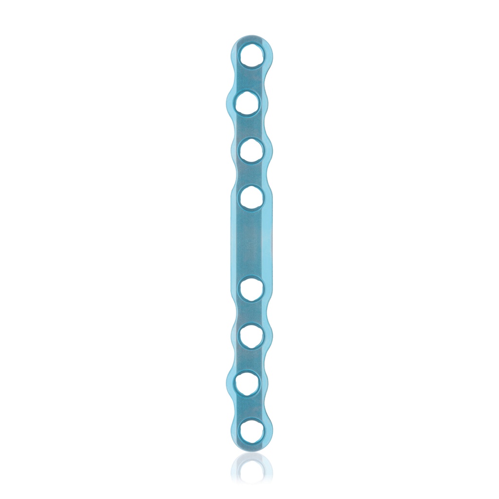 EickLoxx S-Typ Knochenplatte 8-Loch, 88 x 8 x 3.2mm, Titan, hellblau, 