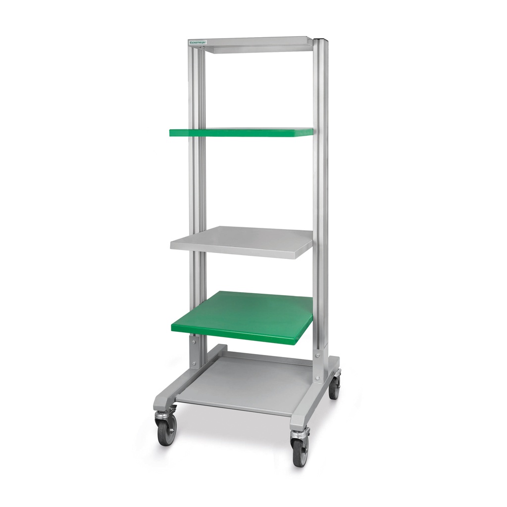 [306155] Carro para endoscopia "Eickemeyer",con 3 baldas ajustable 54 x 50 cm y unbalda fija, A = 170 cm, base 70 x 60 cm