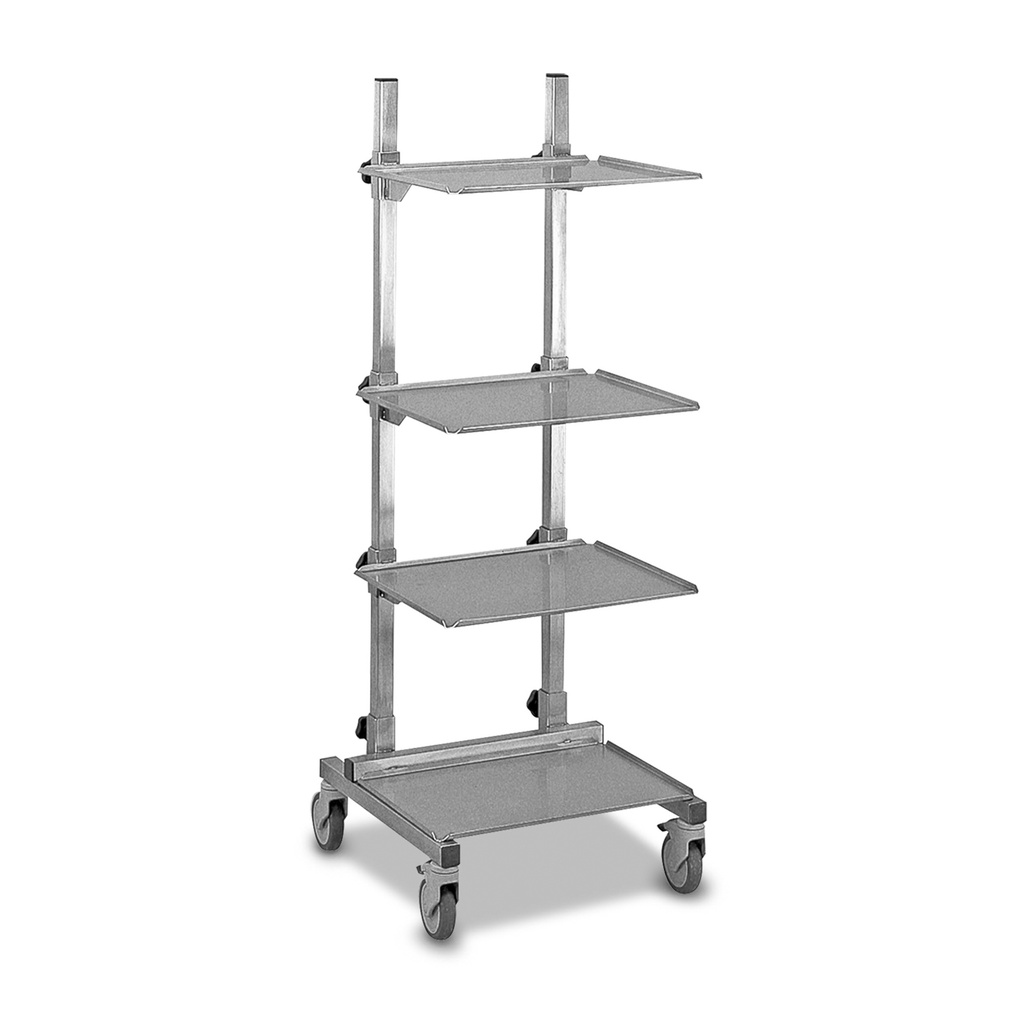 [306160] Endoscopy cart / stainless steel, with 3 adjustable shelfs, shelf size 60 x 60 cm