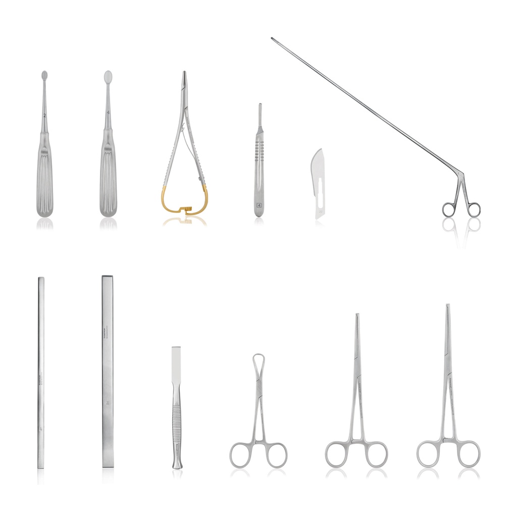 Juego de colgajos para fenestración del hueso del cráneo