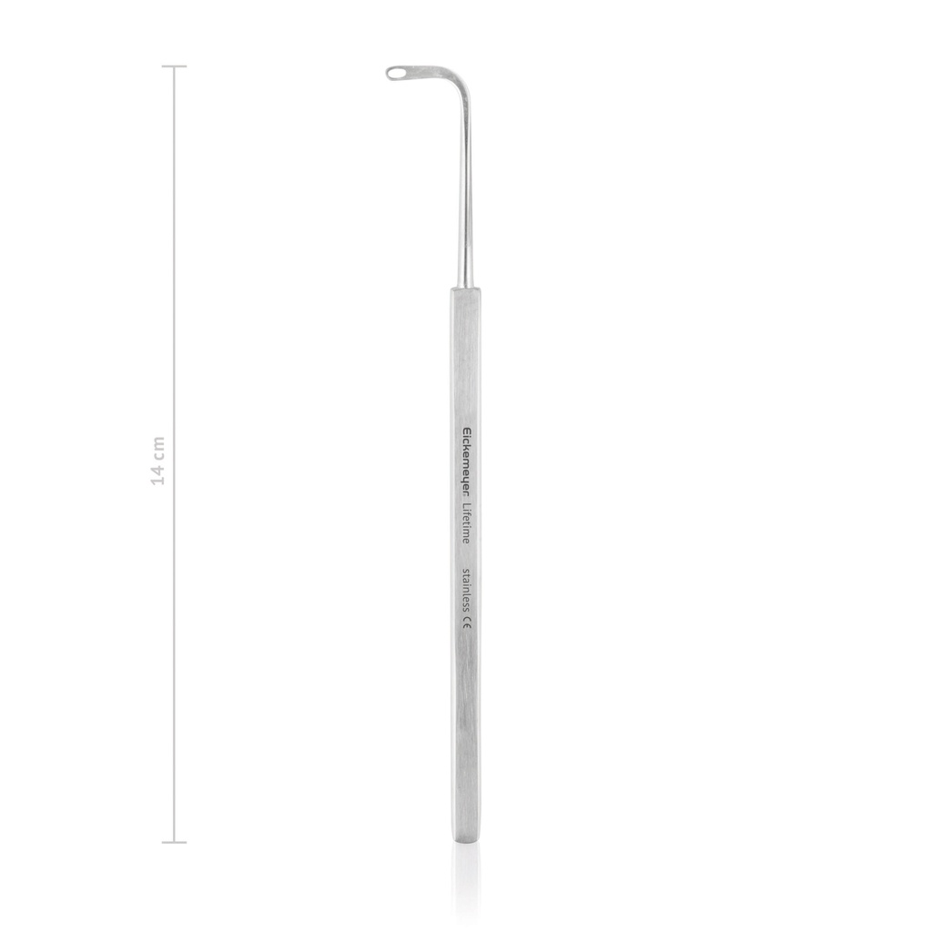 Gass gancho de ojo con orificio ovalado de 1,5 mm, 13 mm, L = 14 cm