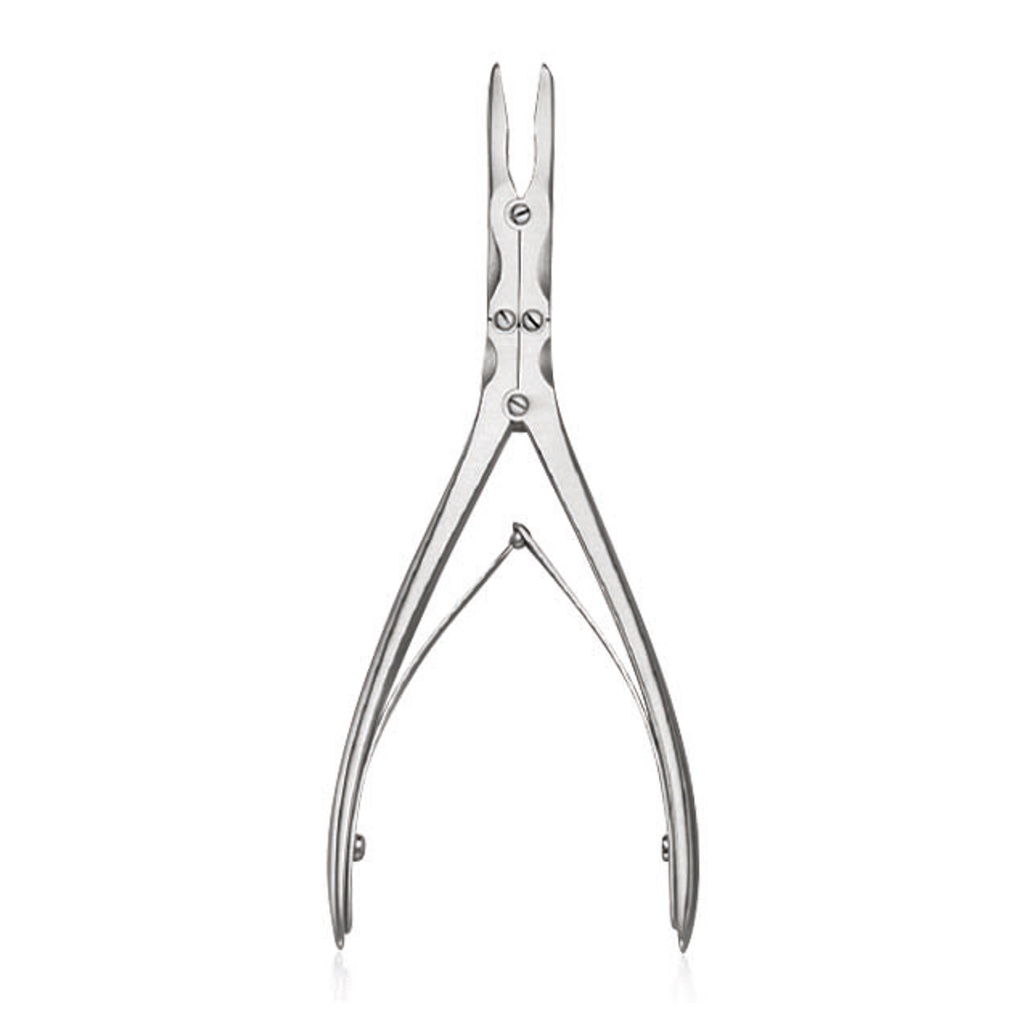 Pince gouge Beyer, 18 cm, courbée, double articulation