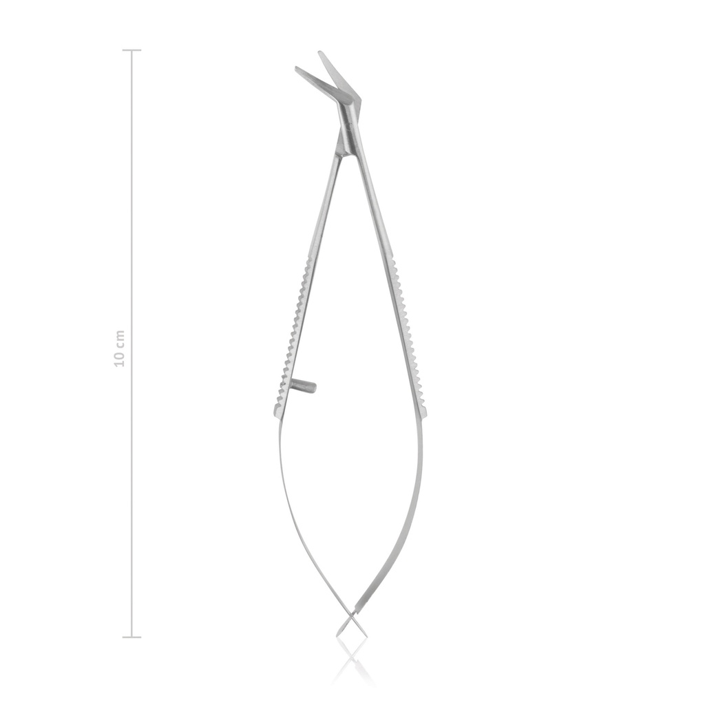 [172110] Tijeras para corneo Castroviejo, 10 cm, anguladas a la izquierda