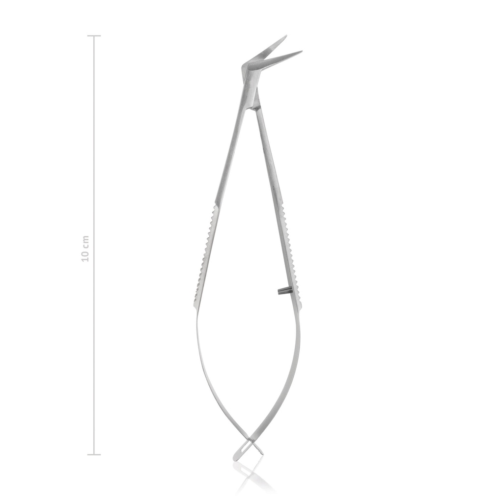 [172111] Ciseaux cornéens Castroviejo, 10 cm, courbés vers la droite