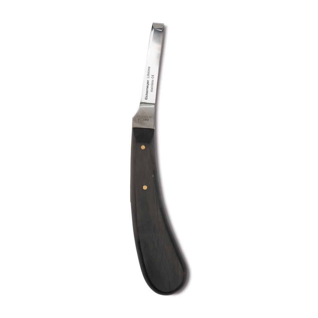 [860619] Cuchillo para pezuñas con mango de ébano, derecho, estrecho