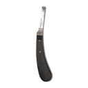Cuchillo para pezuñas con mango de ébano, derecho, estrecho
