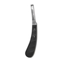 Cuchillo para pezuñas con mango de ébano, izquierda, estrecho