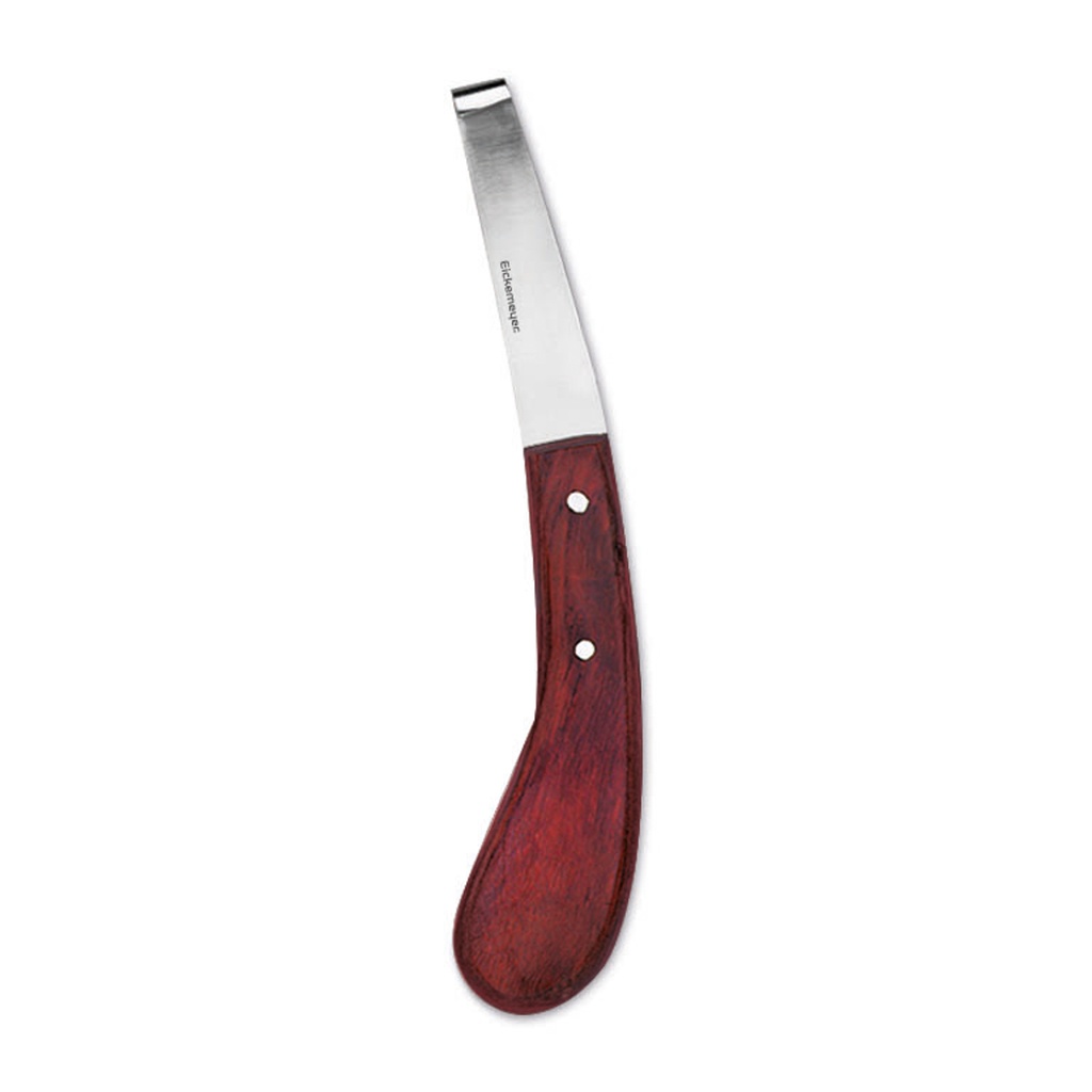 Cuchillo para pezuñas con mango de madera, izquierdo, ancho