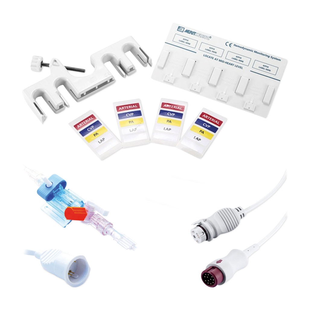 Invasive blood pressure measurement - IBP sensor kit, disposable, 5 pieces, incl. holder