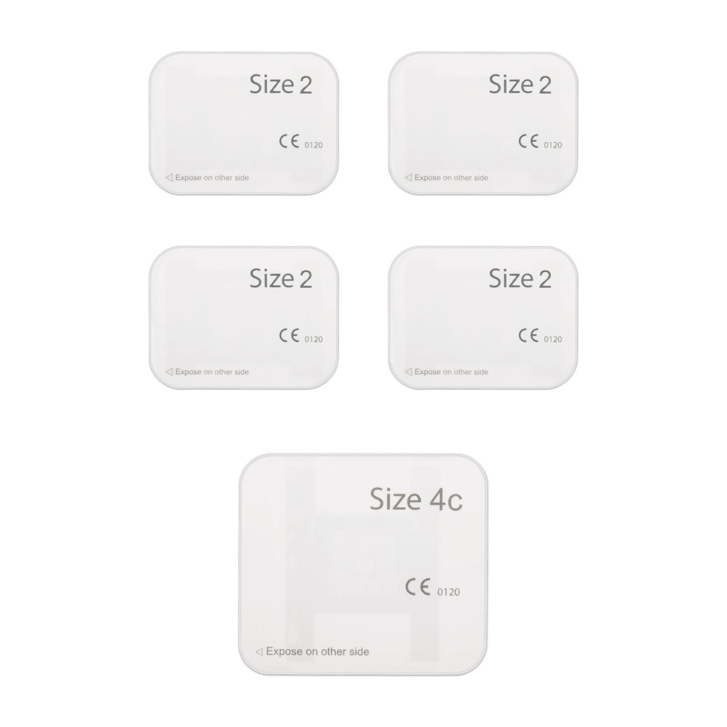 Kit de inicio de placa de imágenes - Veterinaria, Contiene: 4 placas IP tamaño 2 y 1 placa IP tamaño 4c